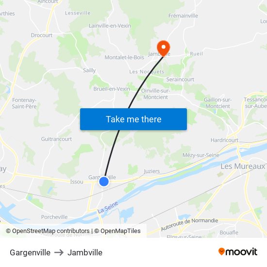 Gargenville to Jambville map
