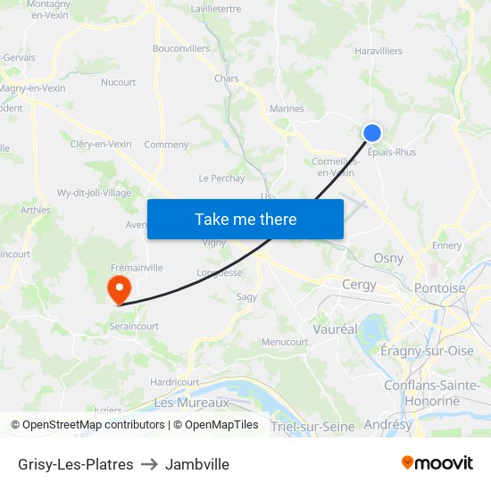 Grisy-Les-Platres to Jambville map