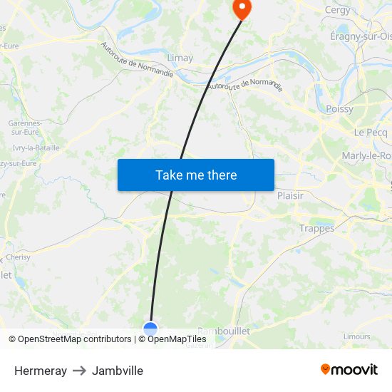 Hermeray to Jambville map