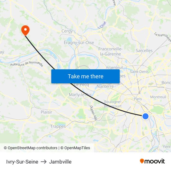 Ivry-Sur-Seine to Jambville map