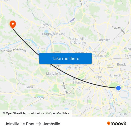 Joinville-Le-Pont to Jambville map