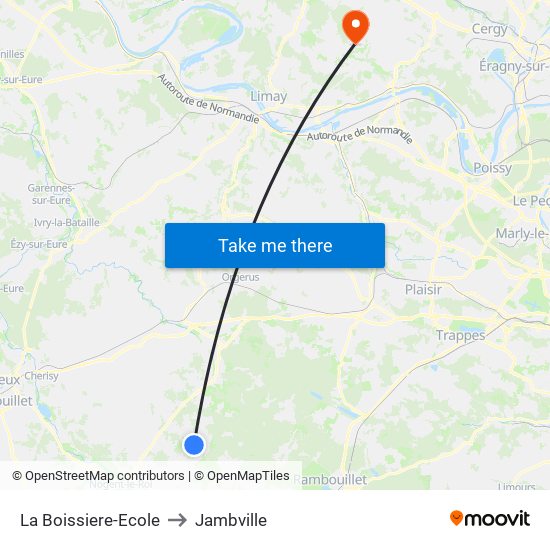 La Boissiere-Ecole to Jambville map