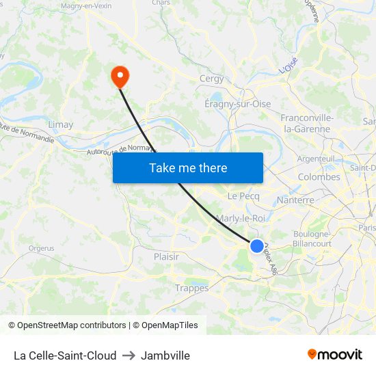 La Celle-Saint-Cloud to Jambville map