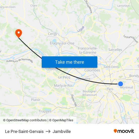 Le Pre-Saint-Gervais to Jambville map