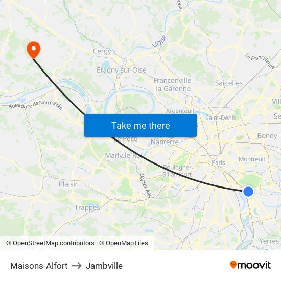 Maisons-Alfort to Jambville map