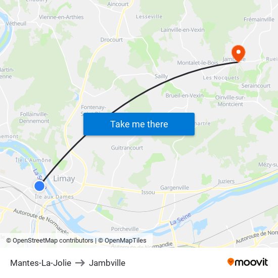 Mantes-La-Jolie to Jambville map
