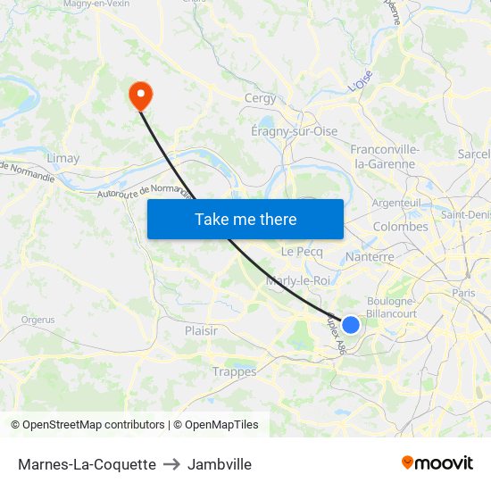 Marnes-La-Coquette to Jambville map