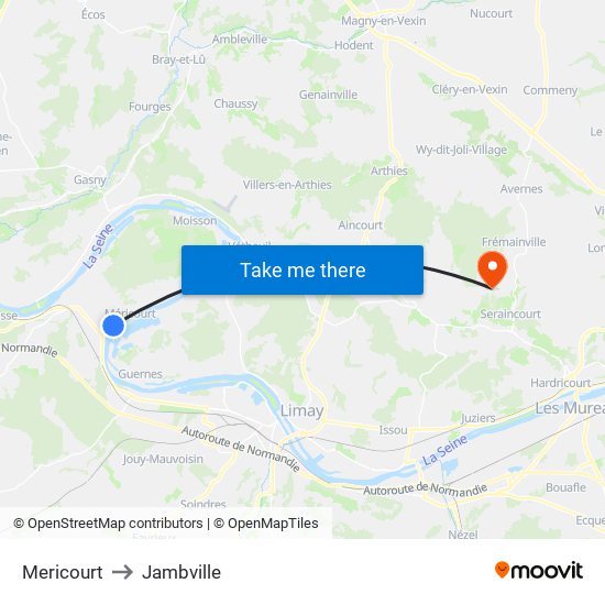 Mericourt to Jambville map