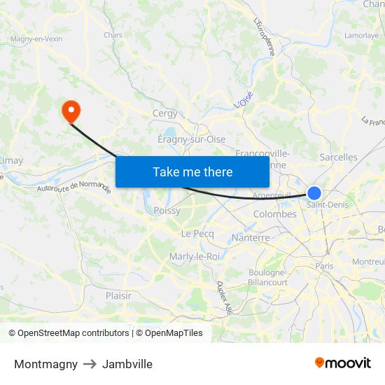 Montmagny to Jambville map