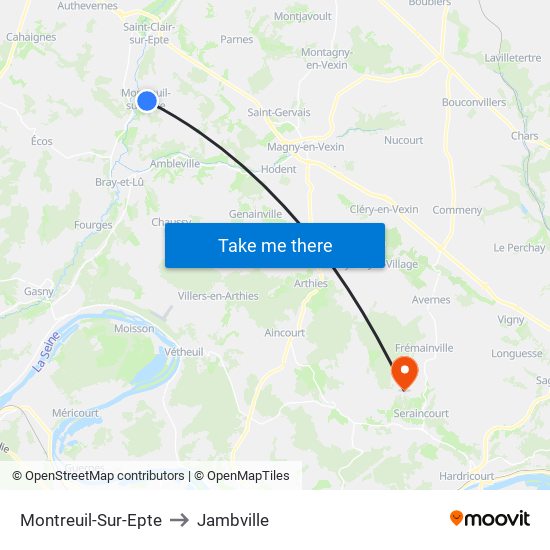 Montreuil-Sur-Epte to Jambville map