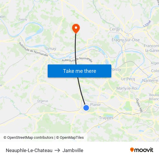 Neauphle-Le-Chateau to Jambville map
