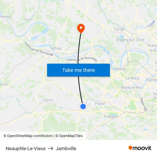 Neauphle-Le-Vieux to Jambville map