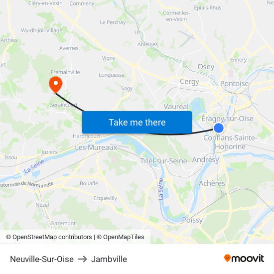 Neuville-Sur-Oise to Jambville map