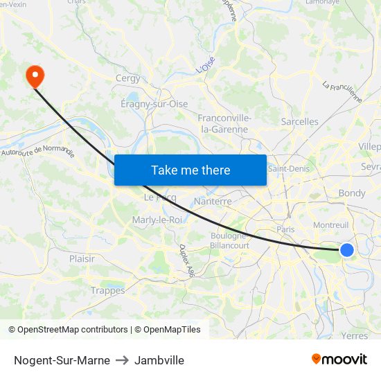 Nogent-Sur-Marne to Jambville map