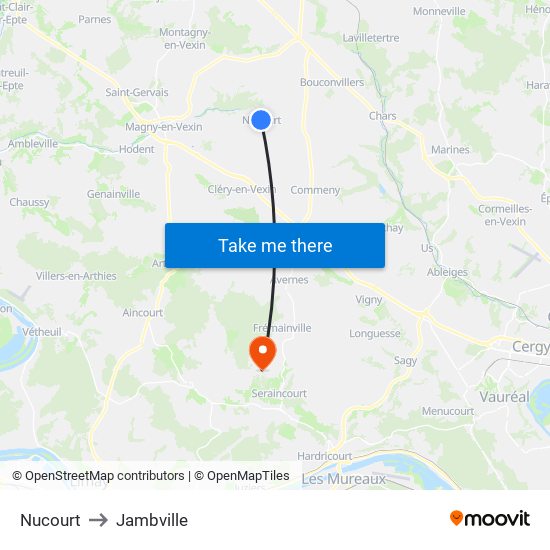 Nucourt to Jambville map