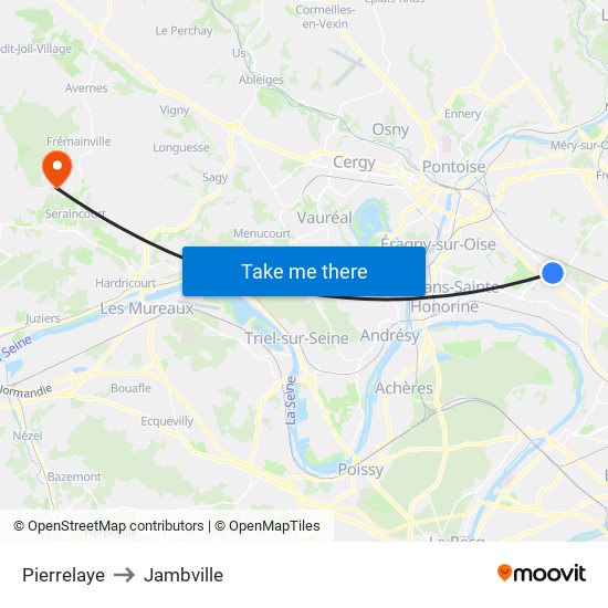 Pierrelaye to Jambville map