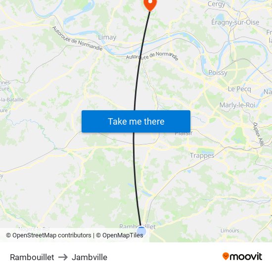 Rambouillet to Jambville map