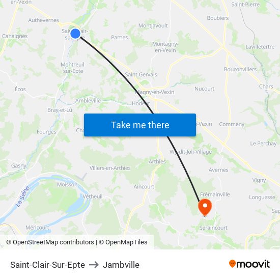 Saint-Clair-Sur-Epte to Jambville map