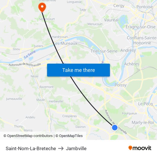 Saint-Nom-La-Breteche to Jambville map