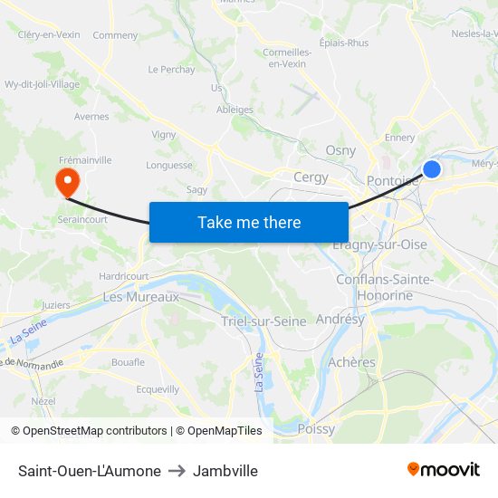 Saint-Ouen-L'Aumone to Jambville map