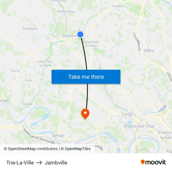 Trie-La-Ville to Jambville map