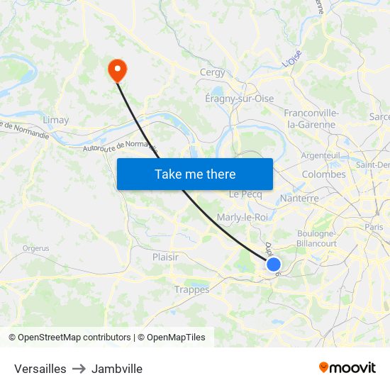 Versailles to Jambville map