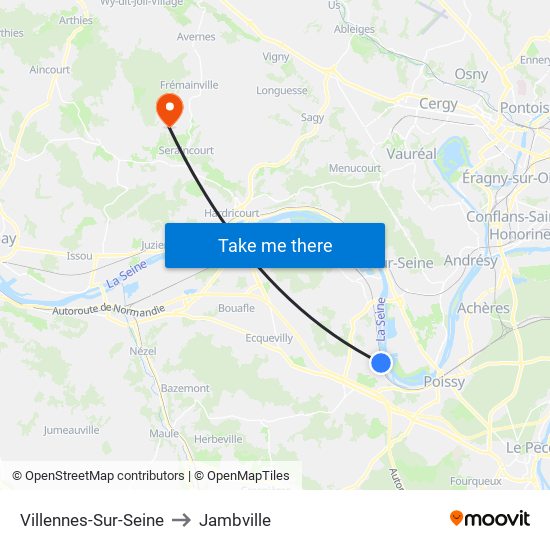 Villennes-Sur-Seine to Jambville map