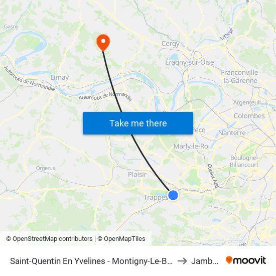 Saint-Quentin En Yvelines - Montigny-Le-Bretonneux to Jambville map