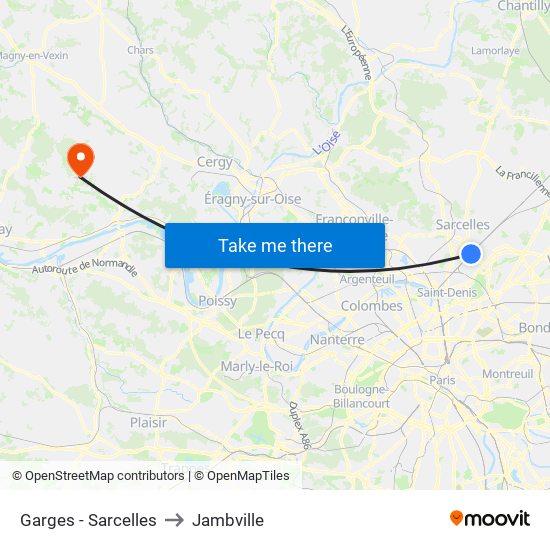 Garges - Sarcelles to Jambville map