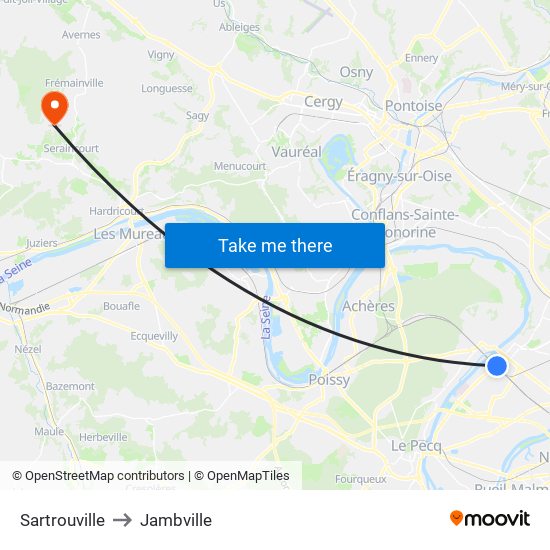 Sartrouville to Jambville map