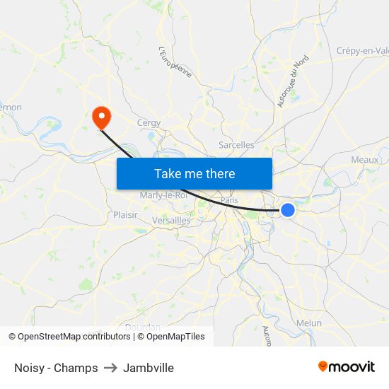 Noisy - Champs to Jambville map