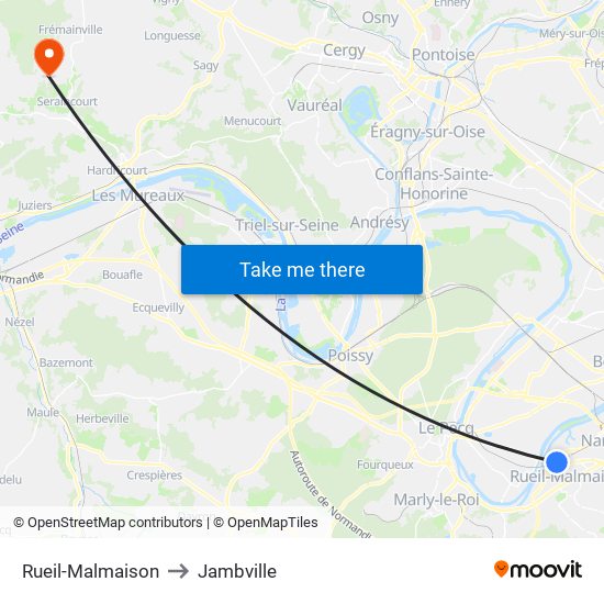 Rueil-Malmaison to Jambville map