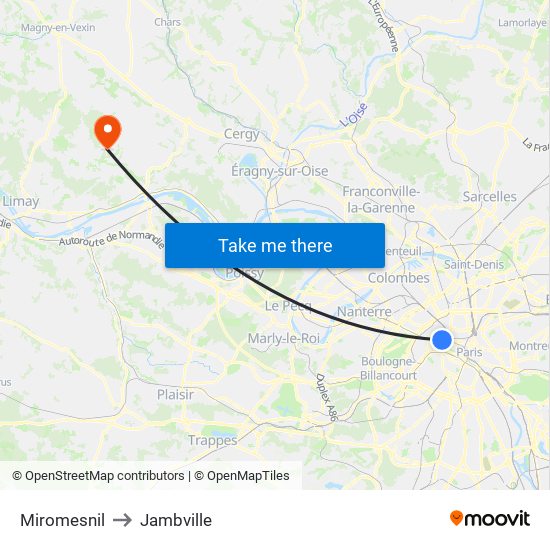 Miromesnil to Jambville map