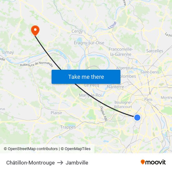 Châtillon-Montrouge to Jambville map