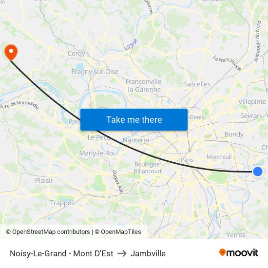 Noisy-Le-Grand - Mont D'Est to Jambville map