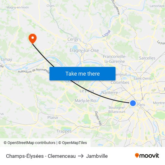 Champs-Élysées - Clemenceau to Jambville map