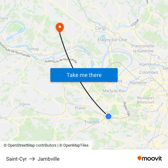 Saint-Cyr to Jambville map