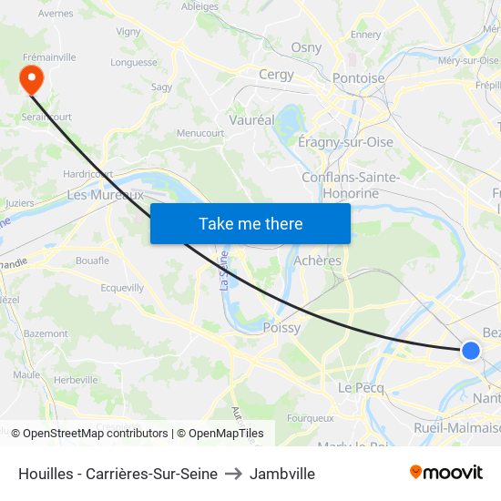 Houilles - Carrières-Sur-Seine to Jambville map