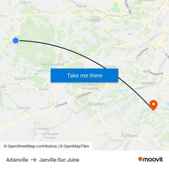 Adainville to Janville-Sur-Juine map