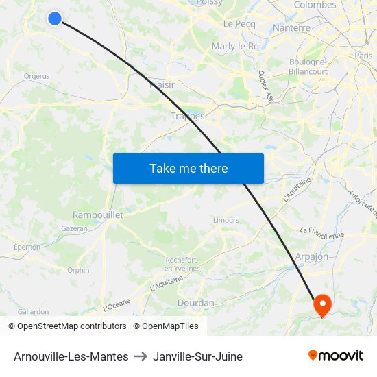 Arnouville-Les-Mantes to Janville-Sur-Juine map