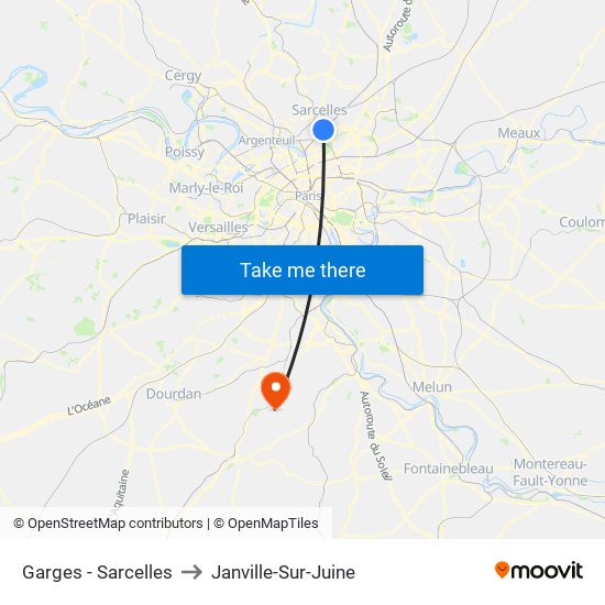 Garges - Sarcelles to Janville-Sur-Juine map