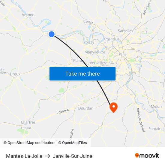 Mantes-La-Jolie to Janville-Sur-Juine map