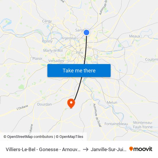 Villiers-Le-Bel - Gonesse - Arnouville to Janville-Sur-Juine map