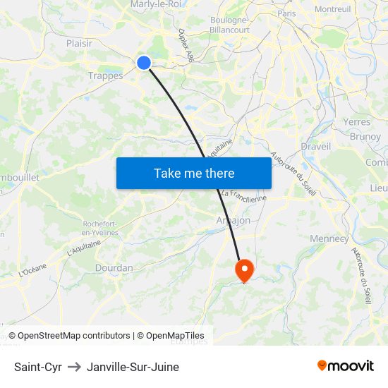 Saint-Cyr to Janville-Sur-Juine map