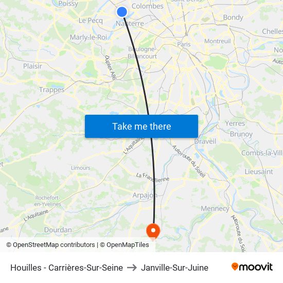 Houilles - Carrières-Sur-Seine to Janville-Sur-Juine map