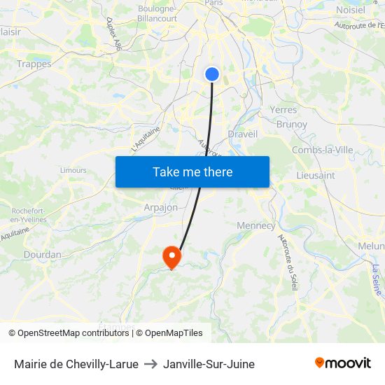 Mairie de Chevilly-Larue to Janville-Sur-Juine map