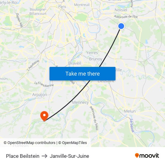 Place Beilstein to Janville-Sur-Juine map