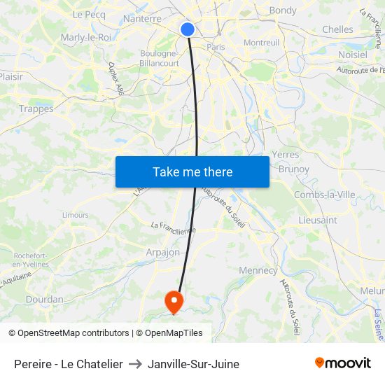 Pereire - Le Chatelier to Janville-Sur-Juine map