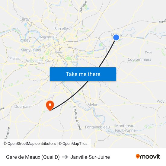 Gare de Meaux (Quai D) to Janville-Sur-Juine map