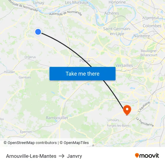 Arnouville-Les-Mantes to Janvry map